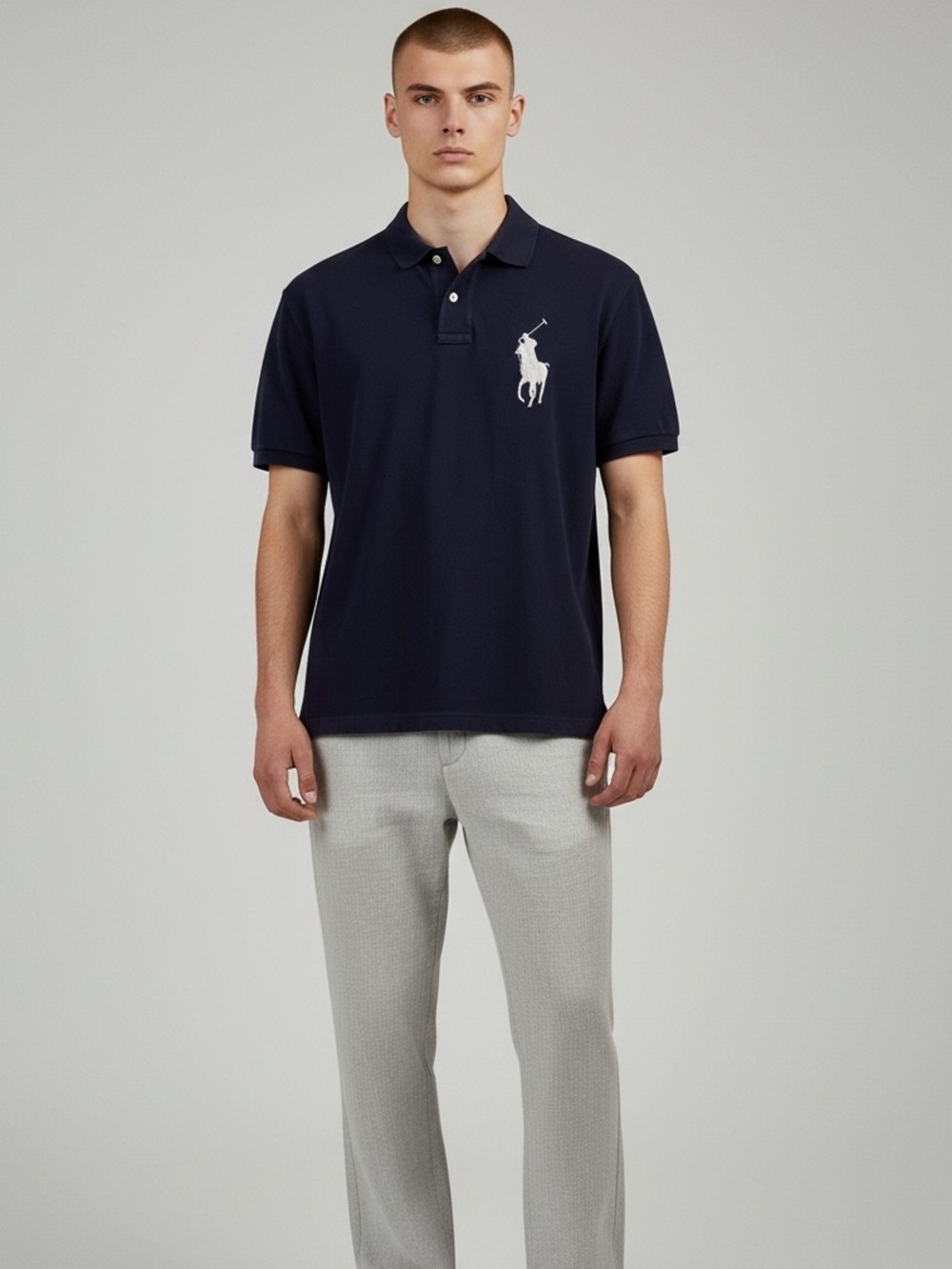Polo Ralph Lauren Navy Big Pony Slim Fit Polo Shirt L